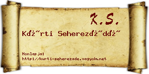 Kürti Seherezádé névjegykártya